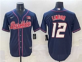 Men's Puerto Rico #12 Francisco Lindor Navy 2023 World Baseball Classic Stitched Jersey,baseball caps,new era cap wholesale,wholesale hats